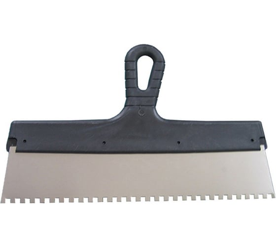 Изображение товара Шпатель Политех Lux нержавеющая сталь, 350 мм, зубцы 6x6 мм 1043356