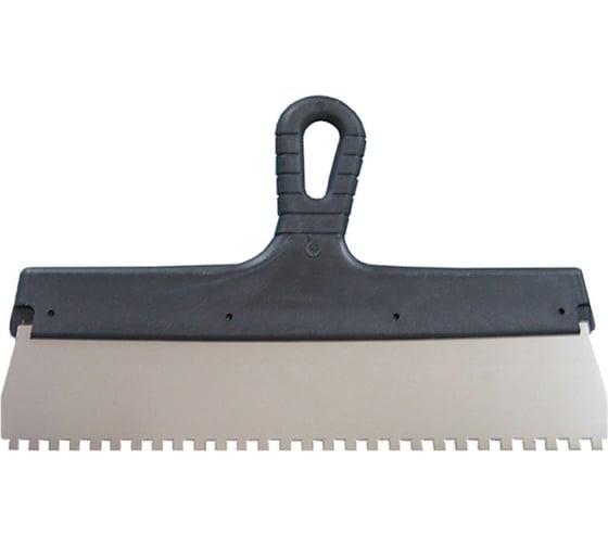 Изображение товара Шпатель Политех Lux нержавеющая сталь, 250 мм, зубцы 4x4 мм 1043254