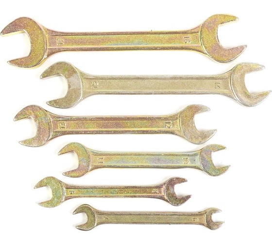 Изображение товара Набор рожковых ключей Политех CS оцинкованные, 6-17 мм, 6 шт. 2731102