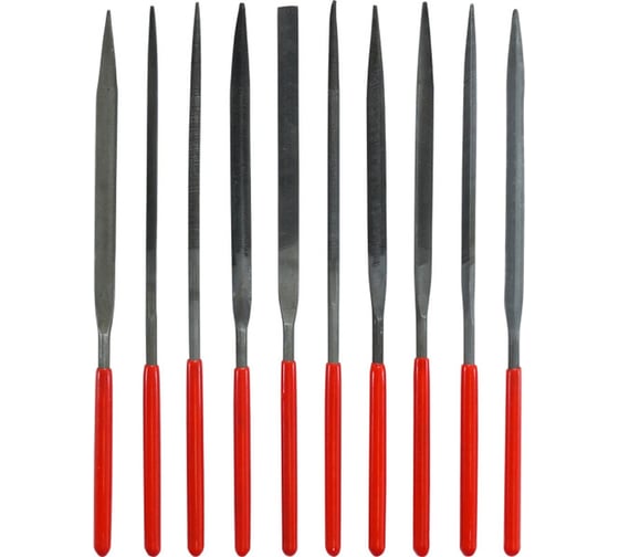 Изображение товара Набор металлических надфилей Политех 140 мм, диаметр 3 мм, 10 штук 2640050