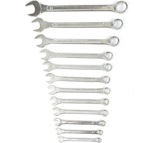 Изображение товара Набор комбинированных ключей Политех CS хромированные, 6-22 мм, 12 шт. 2735310