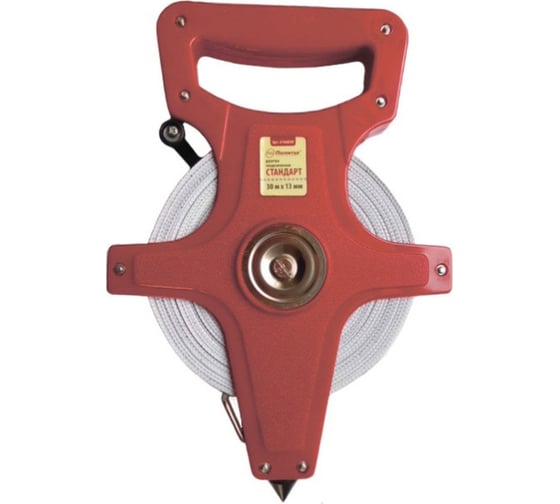 Изображение товара Геодезическая рулетка Политех Стандарт 50 м, 13 мм, фибергласовая лента 6166050