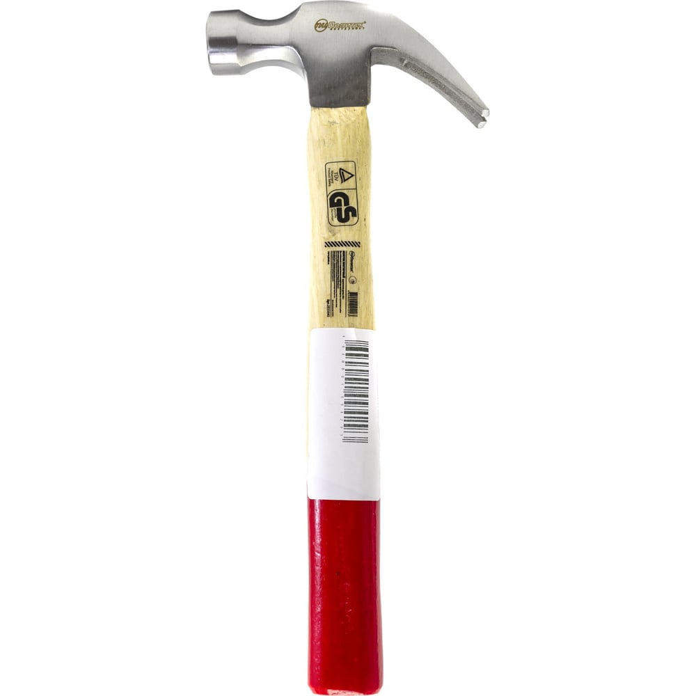 Изображение товара Молоток-гвоздодер Политех деревянная ручка 450 г для строительных работ