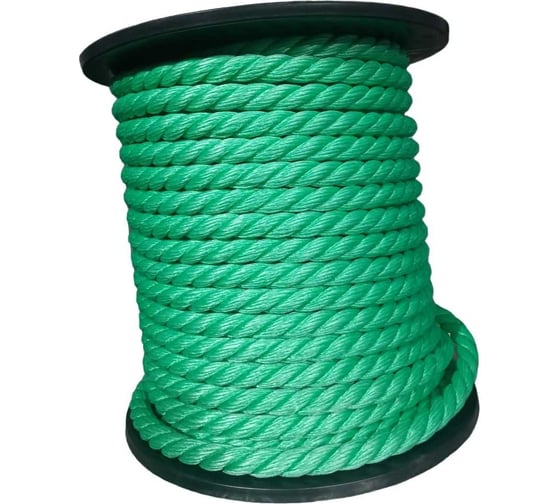Изображение товара Канат Эбис полиэстил, 14 мм, тросовой свивки, 50 м, зеленый 76433