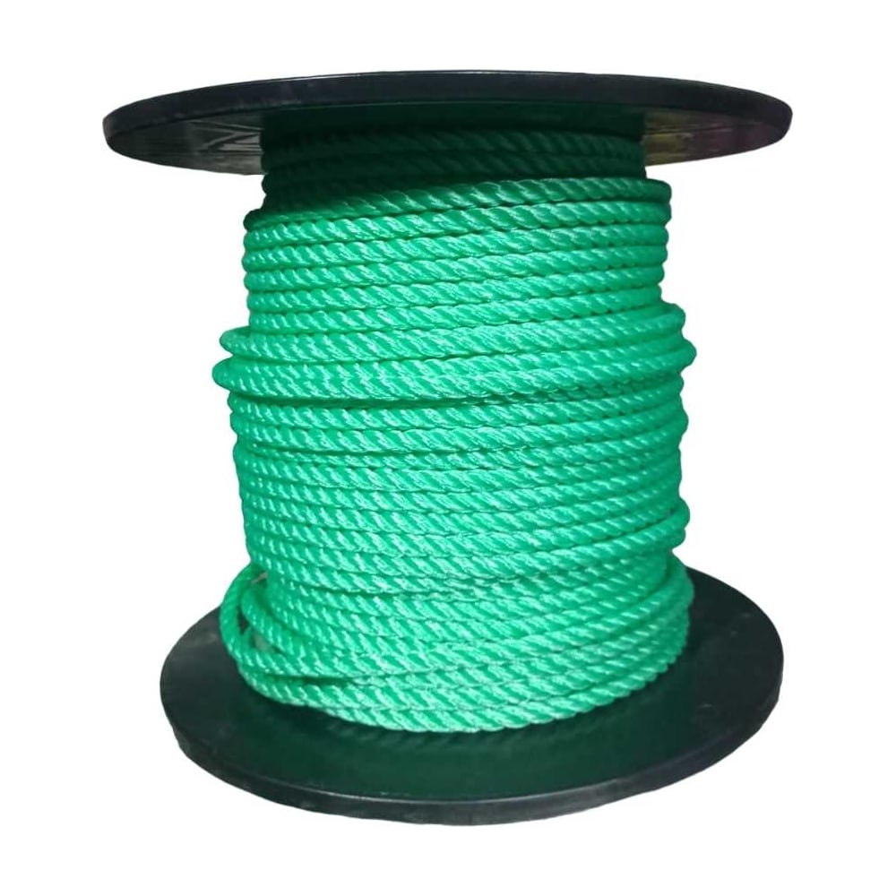 Изображение товара Канат Эбис полиэстил 8 мм 100 м тросовой свивки зеленый