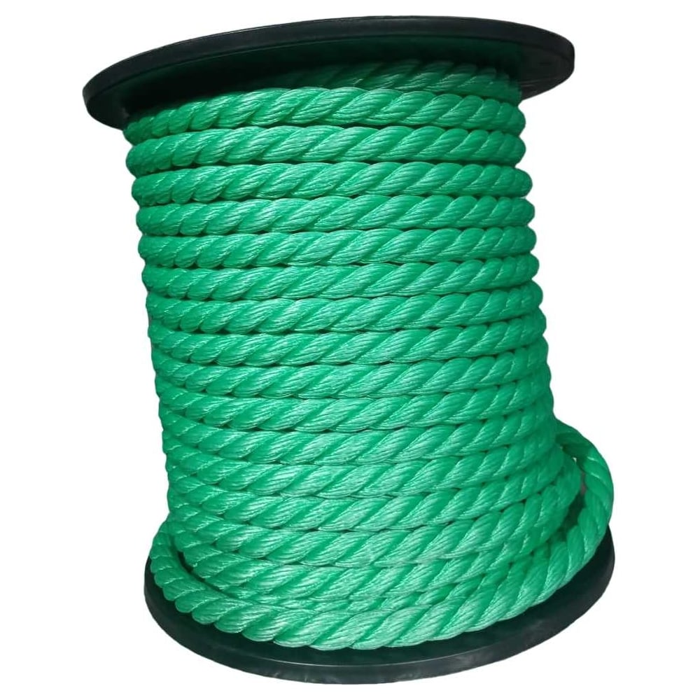 Изображение товара Канат Эбис полиэстил, 16 мм, тросовой свивки, 50 м, зеленый 76434