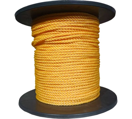 Изображение товара Канат Эбис полиэстил, 6 мм, тросовой свивки, 200 м, оранжевый 76475