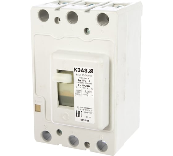 Изображение товара Автоматический выключатель КЭАЗ ВА57-35-340010-100А-1000-690AC-УХЛ3- 108566