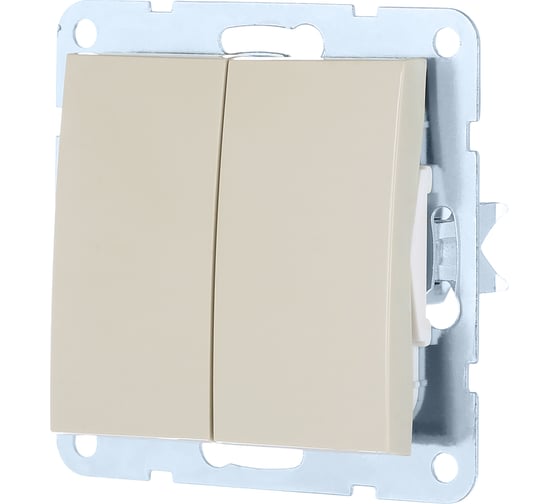 Изображение товара 2-клавишный переключатель LK Studio с двух мест, схема 6+6, 16 A, 250 B, бежевый 861301-1