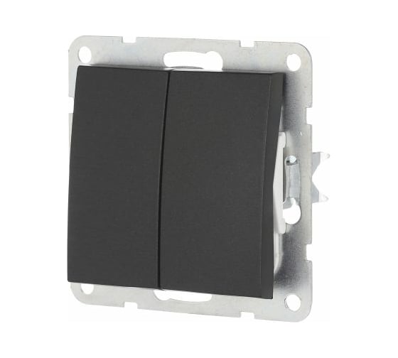 Изображение товара 2-клавишный переключатель LK Studio с двух мест, схема 6+6, 16 A, 250 B, черный бархат 861308-1