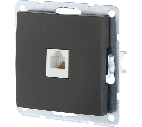 Изображение товара Компьютерная розетка LK Studio RJ-45, категория 5е, с накладкой, черный бархат 866108-1