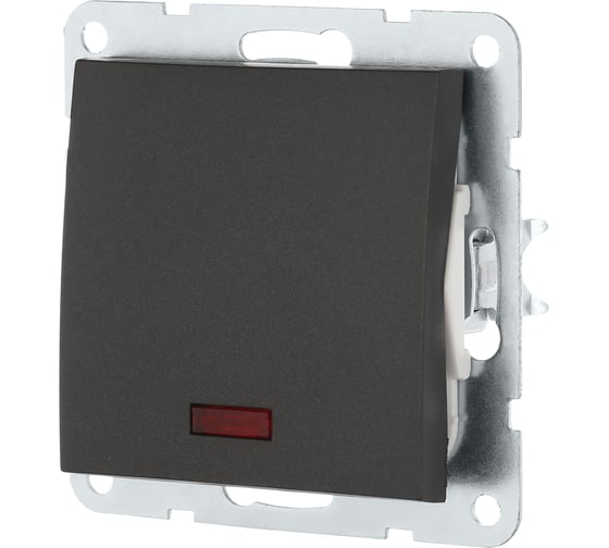 Изображение товара 1-клавишный переключатель LK Studio на 2 направления, c индикатором, схема 6L, 16 A, 250 B черный бархат 860408-1