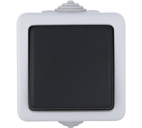 Изображение товара Одноклавишный 1-полюсный выключатель LK Studio схема1, IP54, 10А/250V, серый LK AQUA 80001