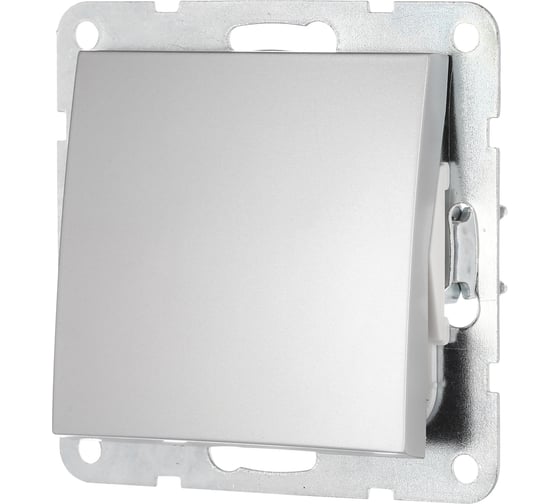 Изображение товара 1-клавишный выключатель LK Studio схема 1, 16 A, 250 B, серебристый металлик 860103-1