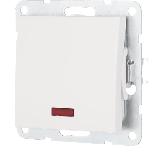 Изображение товара 1-клавишный выключатель LK Studio c индикатором, схема 1L, 16 A, 250 B, белый 860204-1