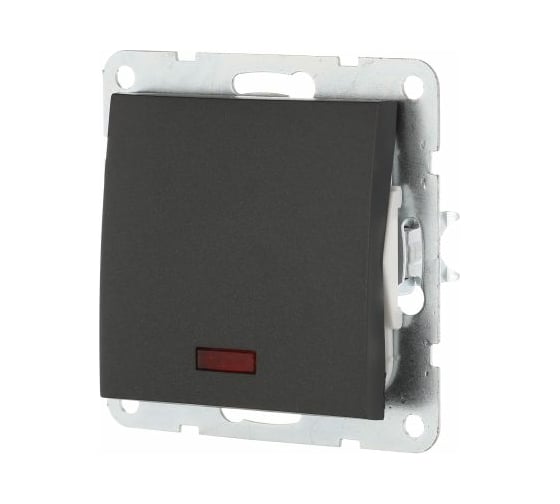 Изображение товара 1-клавишный выключатель LK Studio c индикатором, схема 1L, 16 A, 250 B, черный бархат 860208-1