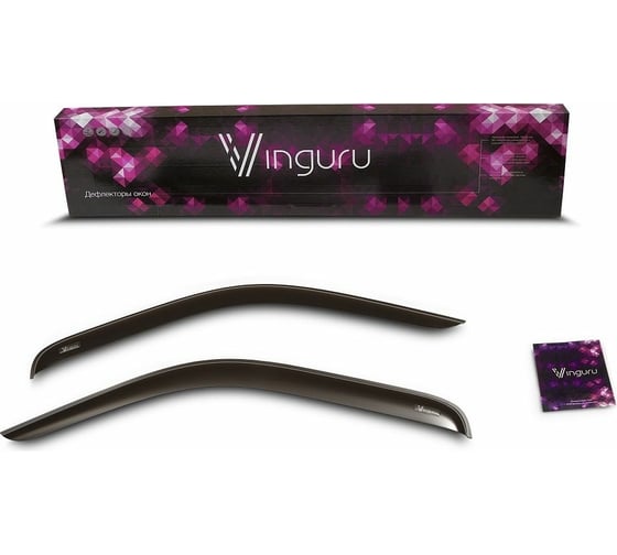 Изображение товара Дефлекторы окон Vinguru Volkswagen Caddy III 2004-2015, фургон, накладные, скотч, к-т 2 шт. AFV54904