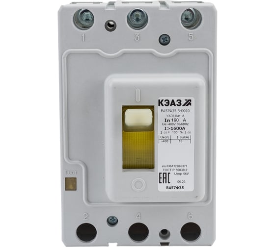 Изображение товара Автоматический выключатель КЭАЗ ВА57Ф35-340010-160А-1600-400AC-УХЛ3- 109307