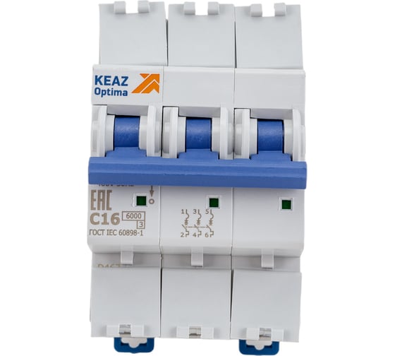 Изображение товара Автоматический модульный выключатель КЭАЗ OptiDin BM63-3C16-УХЛ3 260791