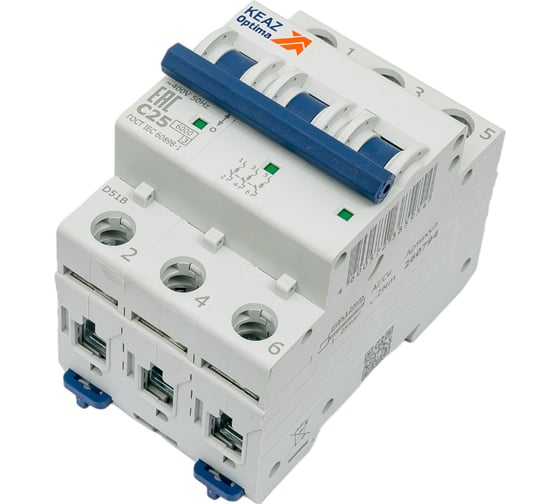 Изображение товара Автоматический модульный выключатель КЭАЗ OptiDin BM63-3C25-УХЛ3 260794