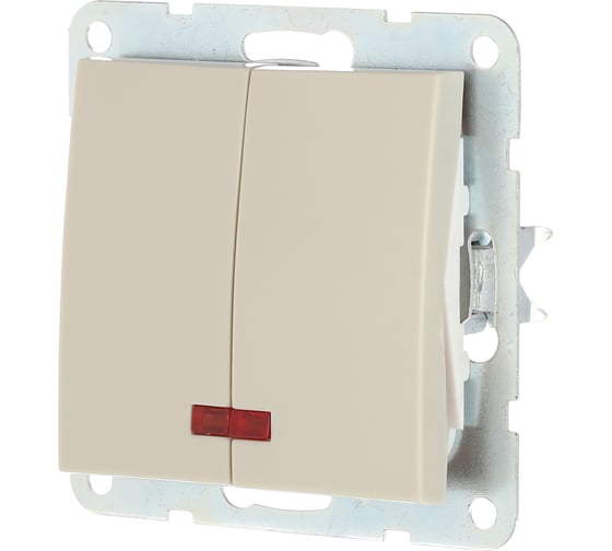 Изображение товара 2-клавишный выключатель LK Studio с индикаторами, схема 5L, 16 A, 250 B, бежевый 861201-1