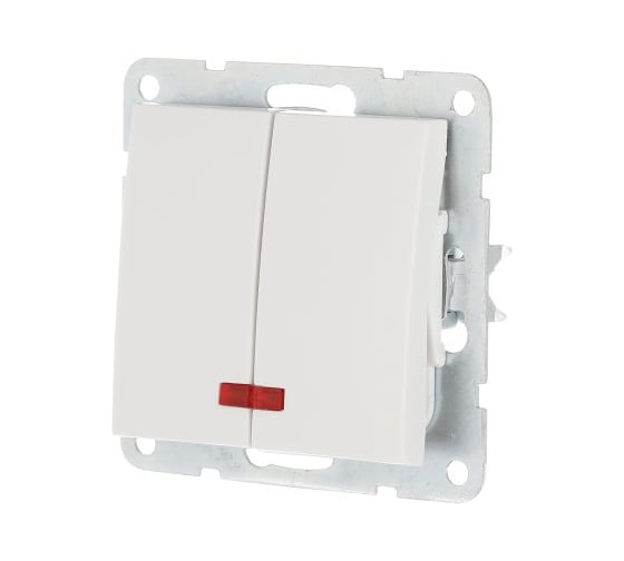 Изображение товара 2-клавишный выключатель LK Studio с индикаторами, схема 5L, 16 A, 250 B, белый 861204-1