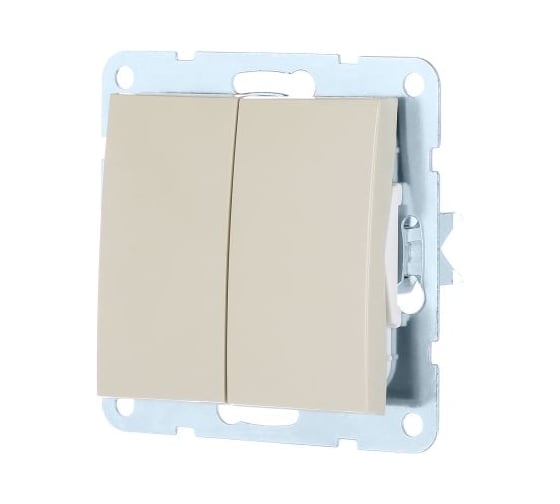 Изображение товара 2-клавишный выключатель LK Studio схема 5, 16 A, 250 B, бежевый 861101-1