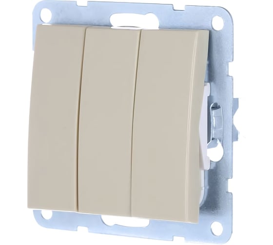 Изображение товара 3-клавишный выключатель LK Studio схема 1+1+1, 16 A, 250 B, бежевый 862101-1