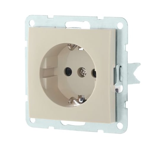 Изображение товара Розетка LK Studio с з/к, со шторками, бежевый 863201-1