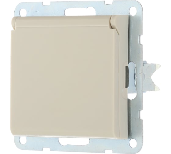 Изображение товара Розетка LK Studio с з/к, шторками и крышкой, бежевый 863401-1