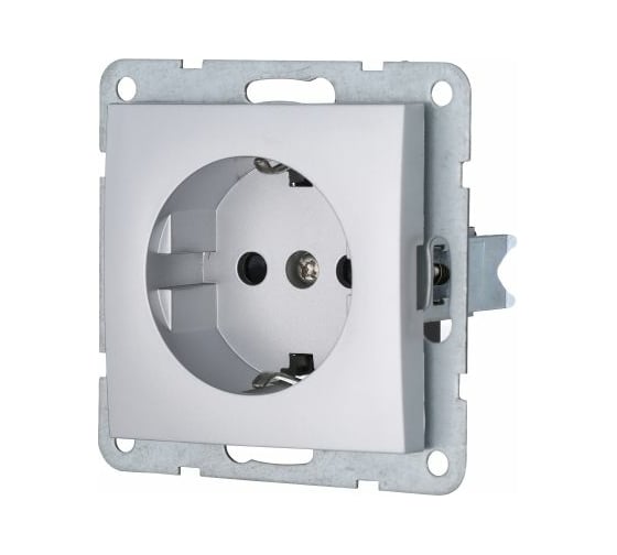 Изображение товара Розетка LK Studio с з/к, со шторками, серебристый металлик 863203-1