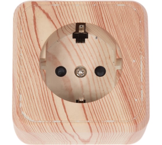 Изображение товара Розетка открытой установки LK Studio с з/к. со шторками, сосна 813225