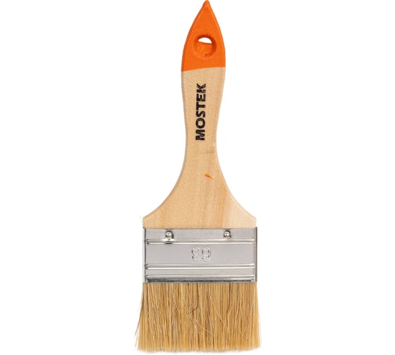 Изображение товара Плоская кисть MosTek 63мм /2,5", натуральная щетина, деревянная рукоятка 8150631