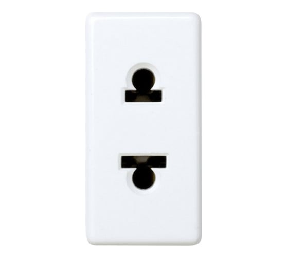 Изображение товара Двухполюсная розетка Simon без заземления, евро-американский стандарт, 16А 250В, S27, белый 27438-34