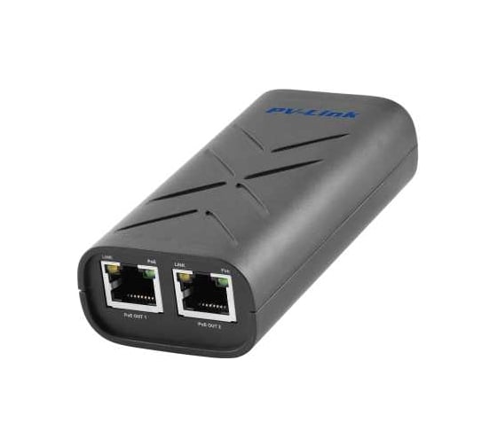 Изображение товара Poe удлинитель PV-link pv-poe02fe 2-портовый передача данных и питания на 200 м 2071