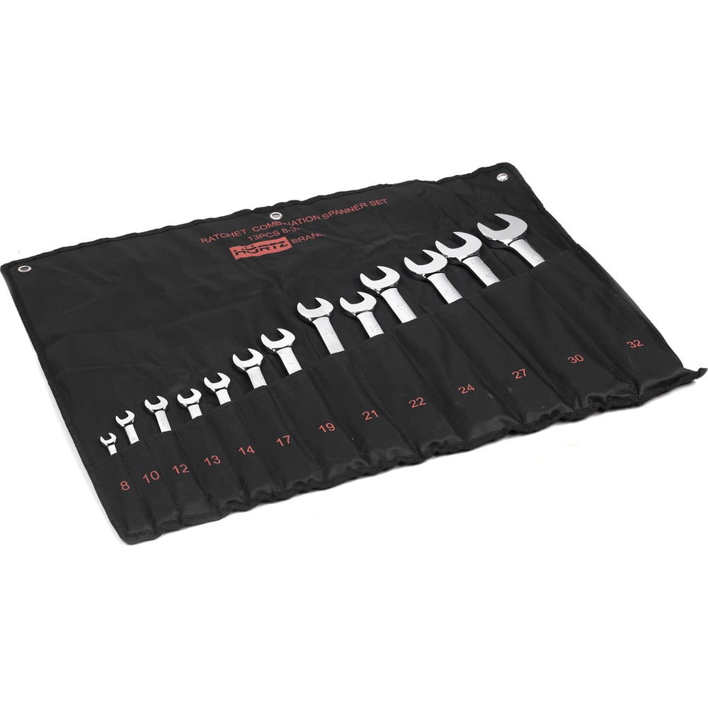 Набор комбинированных трещоточных ключей HORTZ набор комбинированных ключей matrix 14513 рожково накидных трещоточных размер 8 19 мм количество 8 шт
