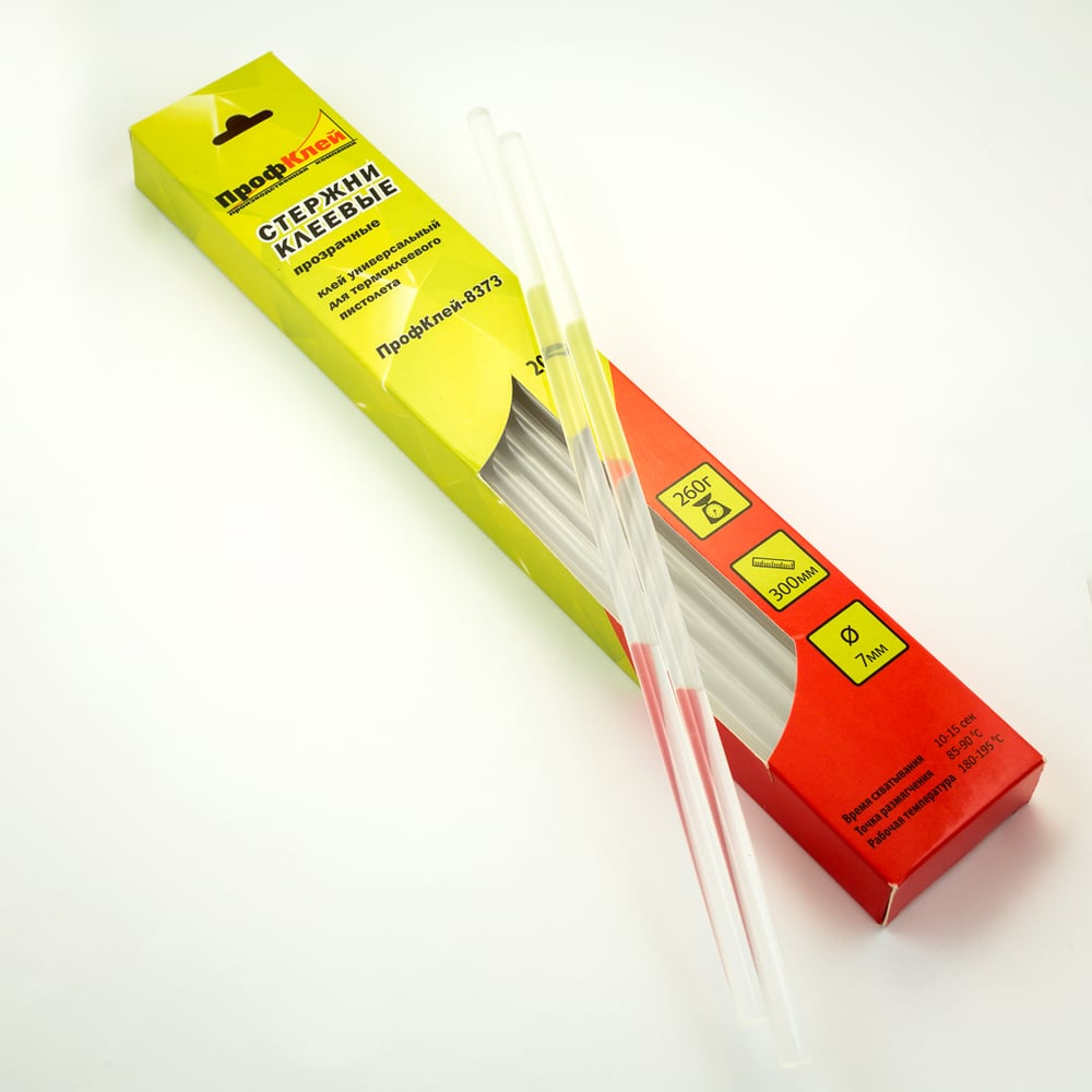 Изображение товара Универсальные клеевые стержни 8373 7х300 мм прозрачные 20 шт ПрофКлей
