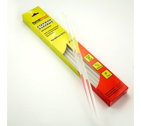 Изображение товара Клеевые стержни Профклей 8373 прозрачные, универсальные, 20 штук RU.07.26.3T