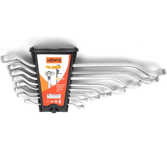 Изображение товара Набор накидных двусторонних ключей HORTZ 8шт. 6-24 в клипсе HOR 125952