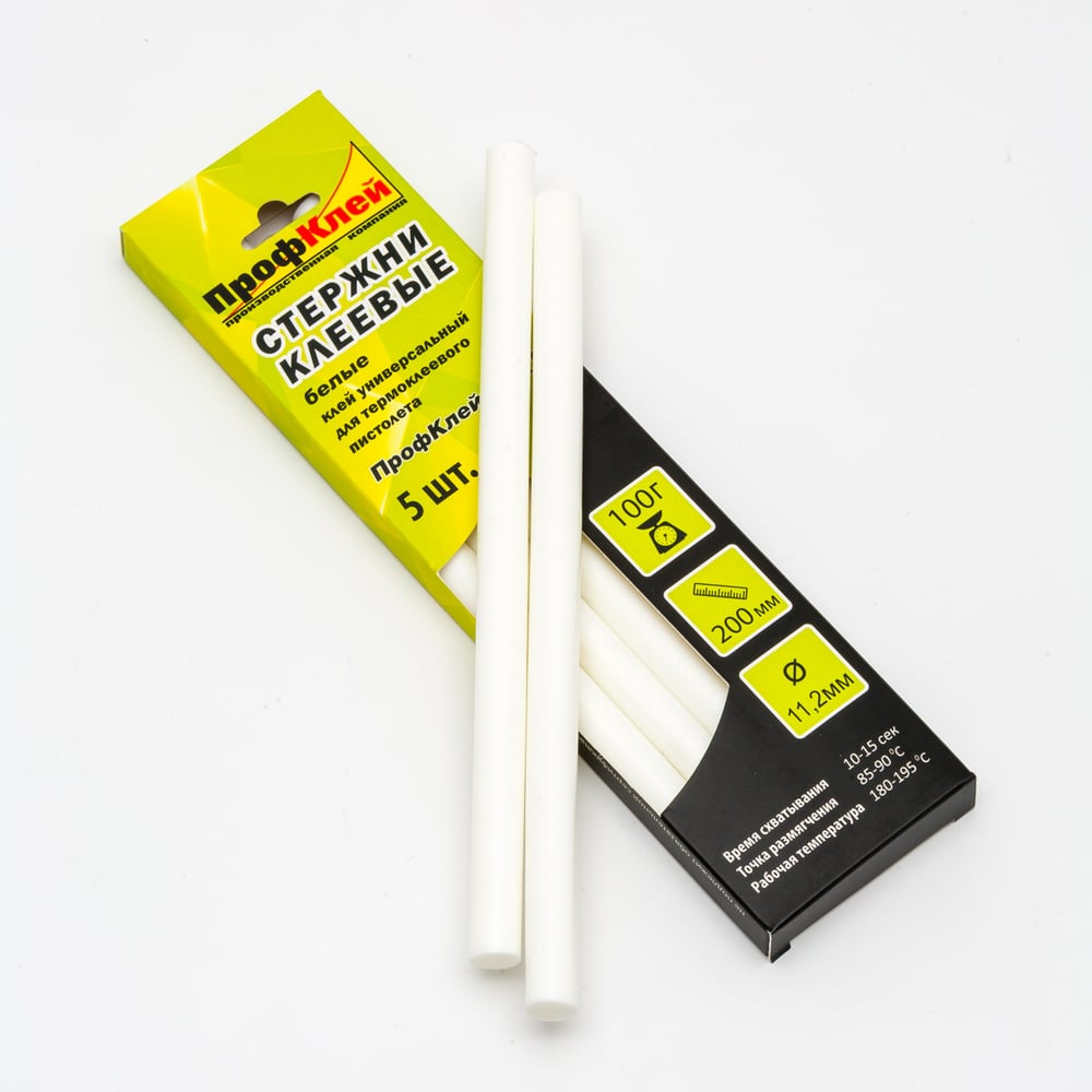 Изображение товара Универсальные клеевые стержни 8110 11.2x200 мм белые 5 шт. ПрофКлей