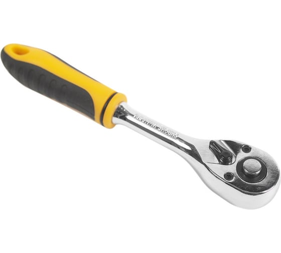 Изображение товара Ключ-трещотка Pobedit 1/4" CrV, двухкомпонентная рукоятка, 45 зубьев 2805011