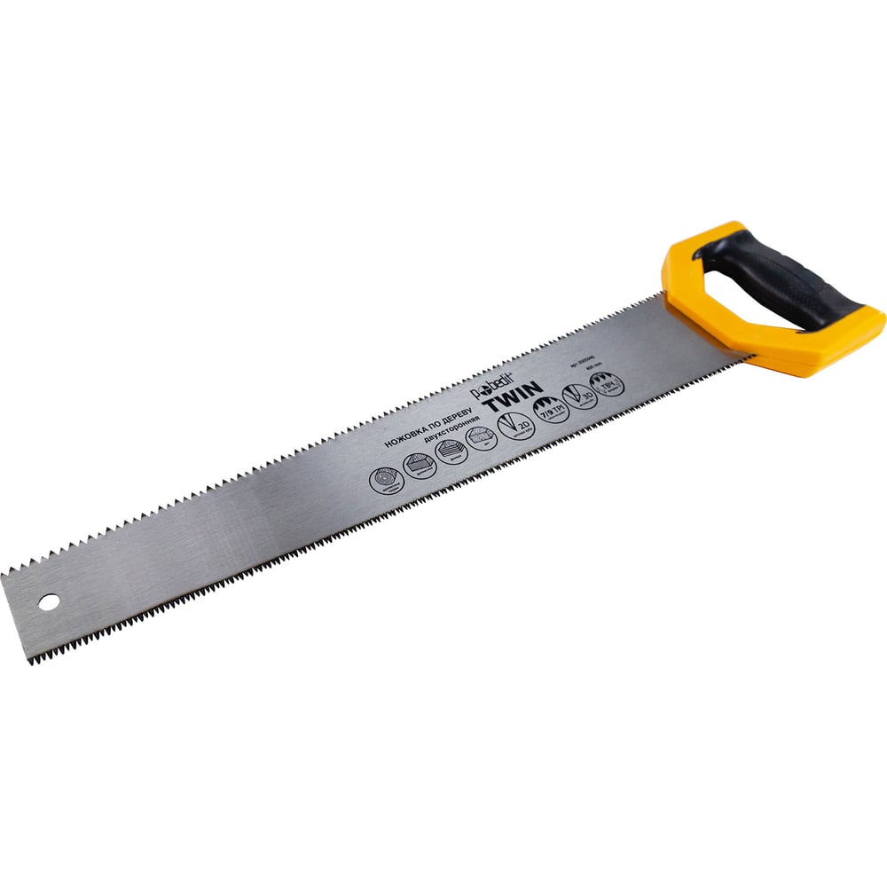 Изображение товара Ножовка по дереву Pobedit Twin двухсторонняя 400 мм для распила древесины