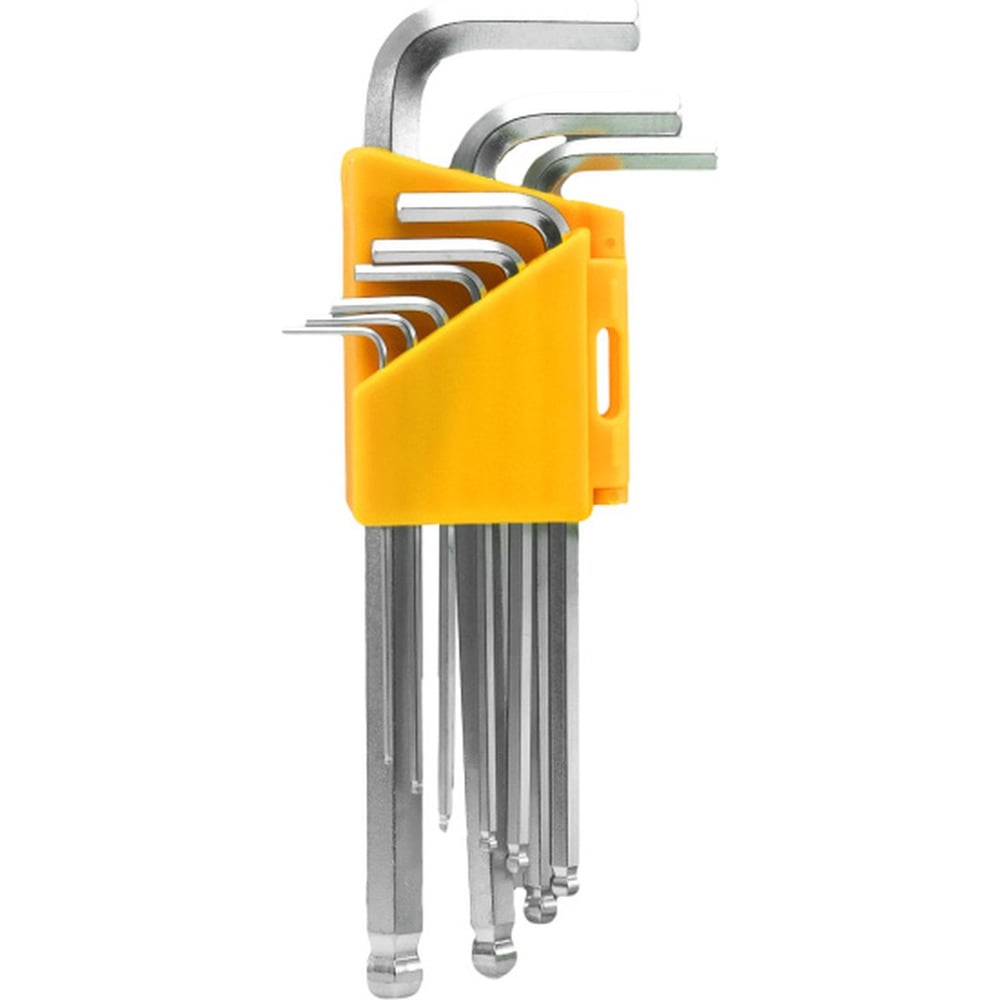 Изображение товара Набор имбусовых ключей Hex с шаровым окончанием Pobedit CR-V 9 шт.