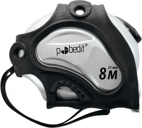 Изображение товара Рулетка Pobedit Микрон-5 8 м, 25 мм, обрезиненный корпус, авто стоп 6141508