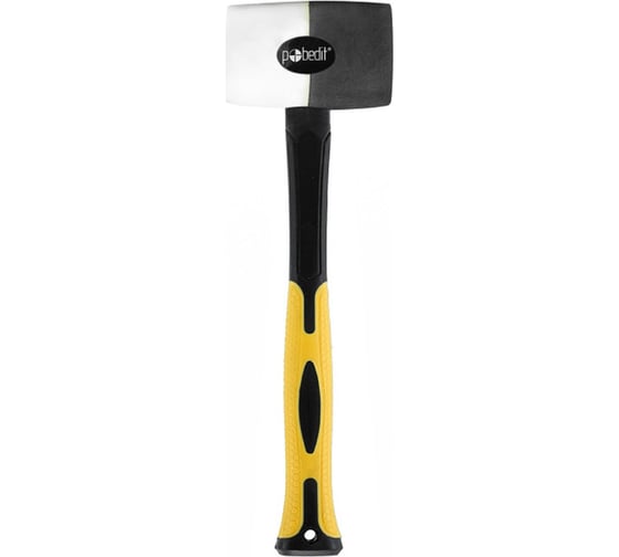 Изображение товара Киянка Pobedit черно-белая, обрезиненная рукоятка, 70% фиберглас, 900 гр. 2541590