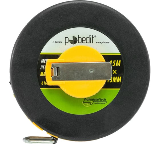 Изображение товара Мерная лента Pobedit Мастер 15 м, 13 мм, фибергласовая лента 6162015