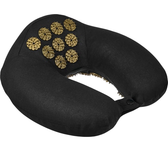 Изображение товара Дорожная акупунктурная подушка BRADEX нирвана, чёрная, золотые шипы KZ 0740
