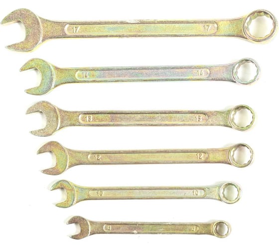 Изображение товара Набор комбинированных ключей Политех CS оцинкованные 8-17 мм, 6 шт. 2735102