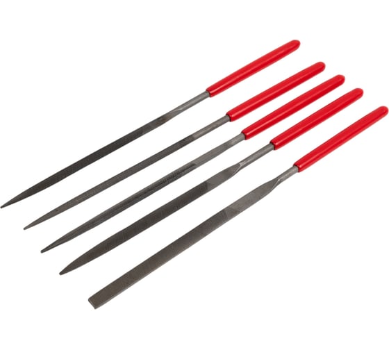 Изображение товара Набор металлических надфилей Политех 140 мм, диаметр 3 мм, 5 штук 2640048