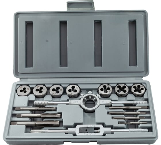 Изображение товара Набор метчиков и плашек Политех 16 предметов в пластиковой коробке 4515009